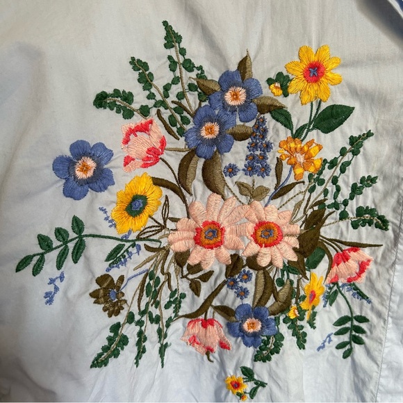 TopShop oversized Embroidered Floral Shirt - Picture 2 of 5